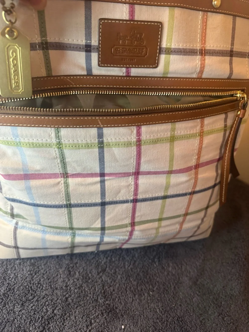 COACH Peyton Tattersall Weekender Tote Bag - Picture 4 of 13